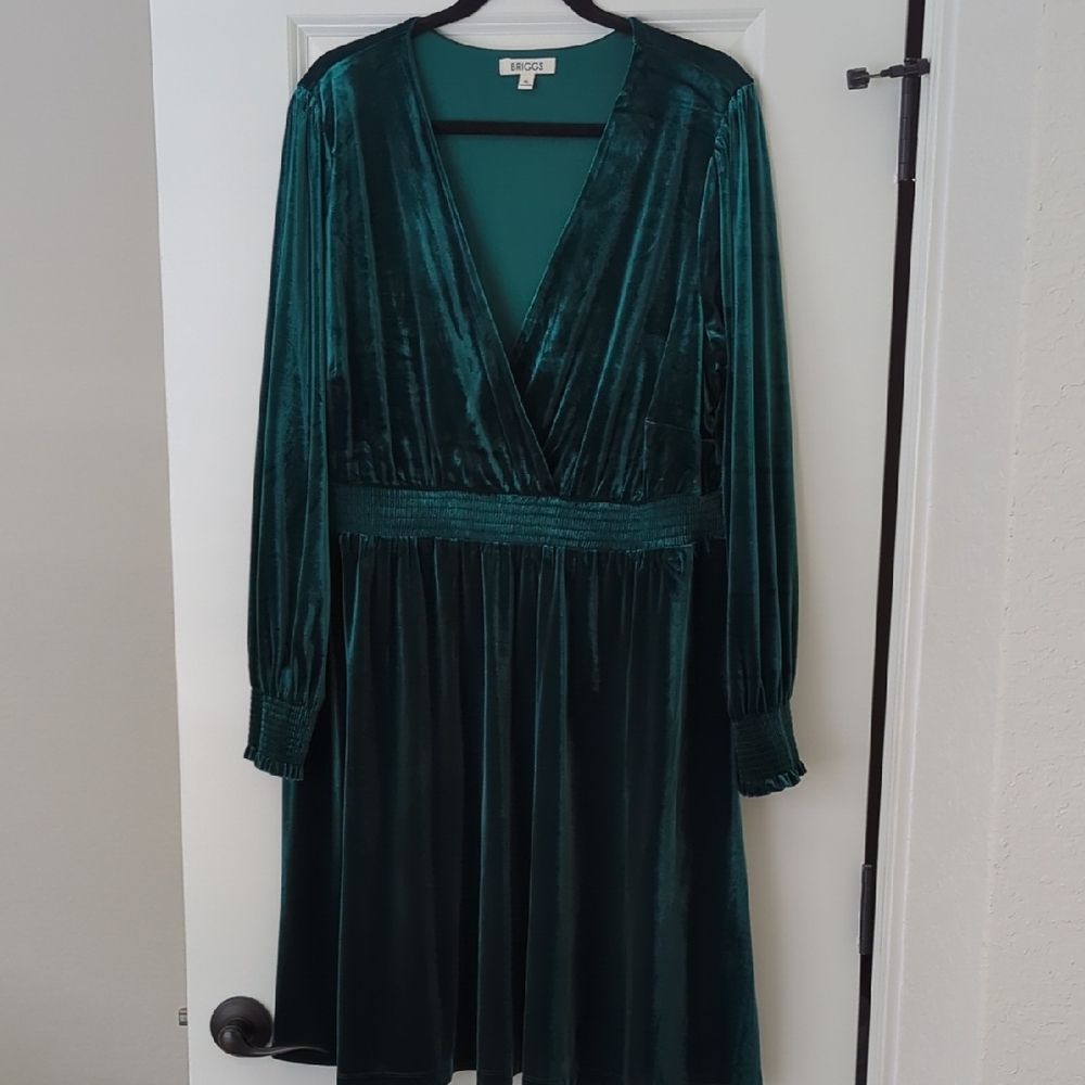 Who What Wear Teal Velvet Long Sleeve Dress